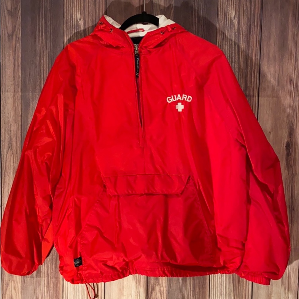 Red Lifeguard Windbreaker